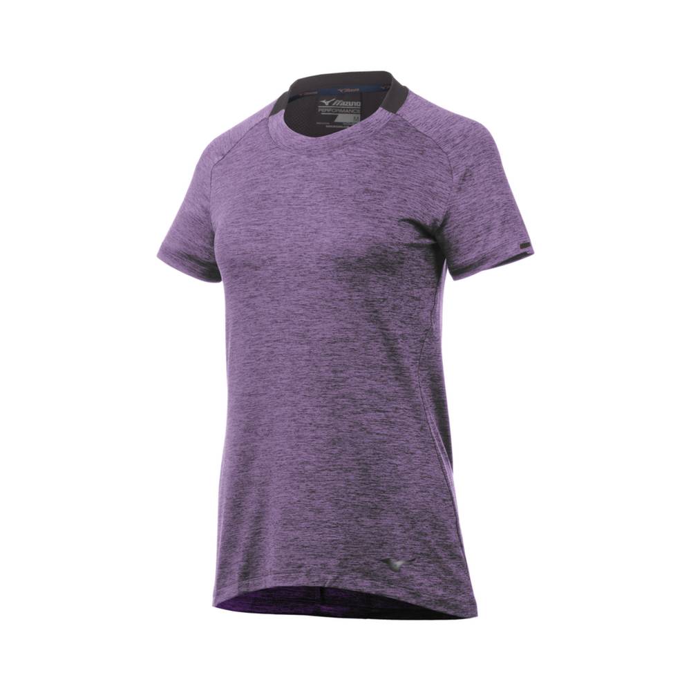 Mizuno Women's Alpha Short Sleeve T-Shirts Purple (421929-FOM)